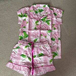 Pink hydrangea pajama set